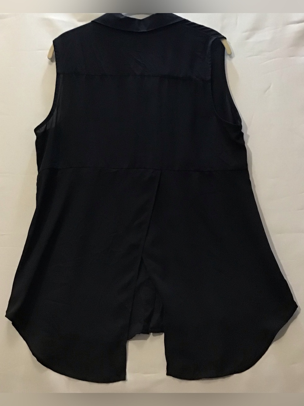 237 Apt. 9 Sleeveless Collared Button-Front Tunic Split in back- Black - Picture 2 of 7